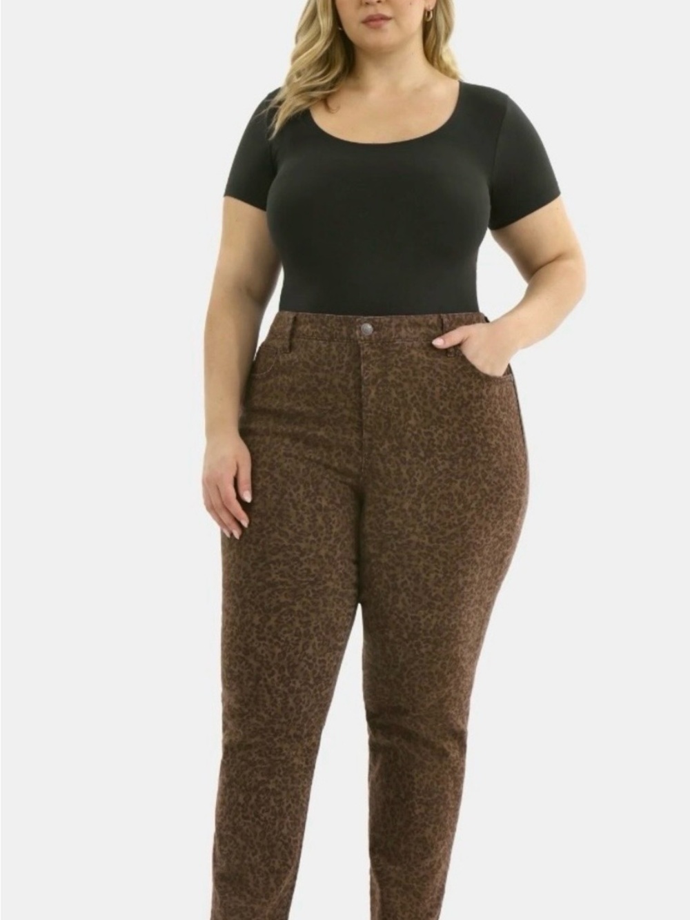 Terra & Sky Sz 20W Curve Flattering Streetwear Animal Print Earthy Neutral Jeans
